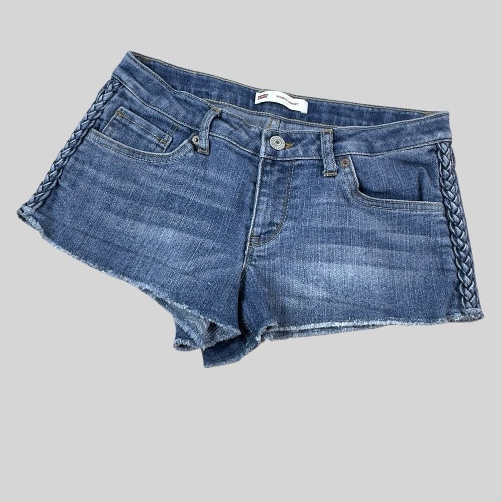 Levi's Classic Blue Jean Shorts with A Denim Braid sz 2